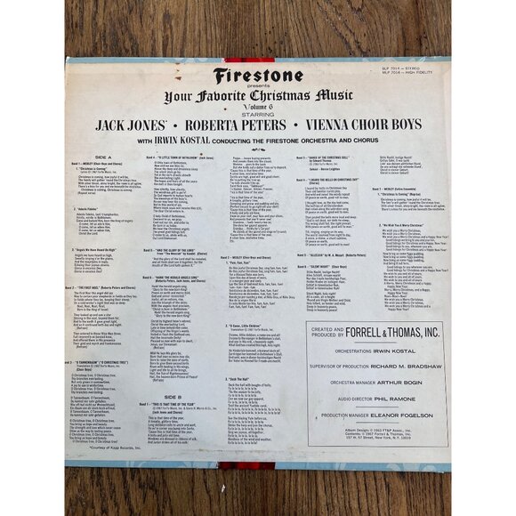 Firestone Presents Your Favorite Christmas Music Vinyl Jack Jones Record Album - Picture 4 of 4